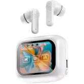 VERONIC TouchDisplay ANC+ENC Bluetooth True Wireless (TWS) In Ear 32 Hours Playback Active Noise cancellation IPX4(Splash & Sweat Proof) White