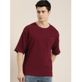 Dillinger Cotton Oversized Fit Solid Half Sleeves Mens T-Shirt - Maroon ( Pack of 1 ) - None