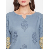 Women Grey Ethnic Motifs Printed Regular Pure Cotton Kurta with Palazzos