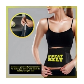 HORSE FIT Sweat Slim Belt for Women Belly Fat Made of Neoprene, Stomach Belt for Men and Women Non-Tearable, Belt for Tummy Exercise Fitness Waist Trainer, Slim Belt for Men - Black