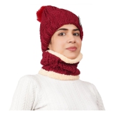 PENYAN - Maroon Woollen Womens Cap ( Pack of 1 ) - Maroon