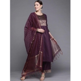 Estela - Wine Straight Cotton Women's Stitched Salwar Suit ( Pack of 1 ) - None