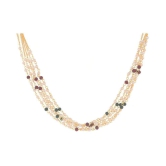 gilher Copper Multi Color Contemporary Contemporary/Fashion Gold Plated Necklaces Set - Multi Color