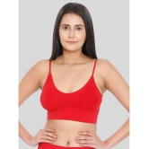 ILRASO - Red Cotton Blend Removable Padding Women's Sports Bra ( Pack of 1 ) - None