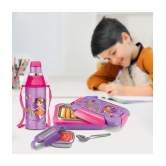 Milton Explorer Gift Set (Kool Steelight Insulated Water Bottle, 404 ml; More Meal Insulated Lunch Box with Inner Container and Spoon, 600 ml ), Light Purple | PU Insulated | Kids Tiffin & B