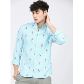 Ketch 100% Cotton Regular Fit Printed Full Sleeves Mens Casual Shirt - Blue ( Pack of 1 ) - None