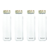 Femora Borosilicate Glass Water Bottle Durability and Elegance Combined, 750ML(4 Pc Set) (Marble Lid)