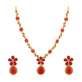 Sukkhi Alloy Red Traditional Necklaces Set Collar - Red