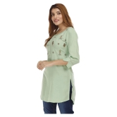 JC4U - Green Rayon Womens Straight Kurti ( Pack of 1 ) - L