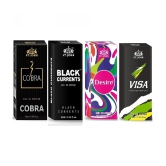 ST.JOHN Cobra Black Current,Cobra ,Desire & Visa Pocket Perfume for Men 10 ml ( - Pack of 4 )