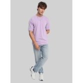 PPTHEFASHIONHUB Cotton Blend Oversized Fit Solid Half Sleeves Mens T-Shirt - Lavender ( Pack of 1 ) - None