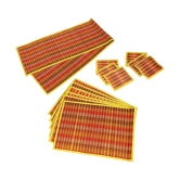 Bamboo Dining Mats - Multi Yellow (Set of 13)