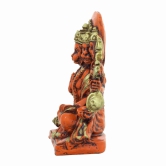 COPPERHOARD Multi Gold Colour Resin Panchmukhi Hanuman Murti Vintage Statue for Home Temple (Saffron)