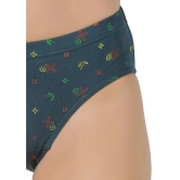 Dollar Multi Color Combed Cotton Printed Womens Briefs ( Pack of 5 ) - None