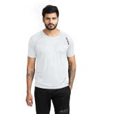 Solid Men Round Neck with Cool Rush Technology Men Solid Round Neck Polyester White T-Shirt