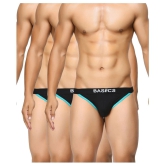 BASIICS By La Intimo - Black Cotton Mens Thongs ( Pack of 3 ) - L