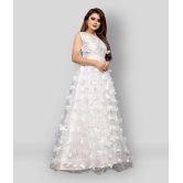 Apnisha - White Flared Net Womens Stitched Ethnic Gown ( Pack of 1 ) - Free Size