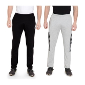 Zeffit Solid Men Black, Grey Track Pants (Pack Of 2 ) - M