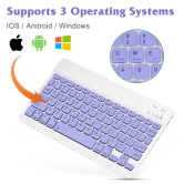 Rechargeable Bluetooth Keyboard and Mouse Combo Ultra Slim for all Bluetooth Enabled Mac/Tablet/iPad/PC/Laptop-White