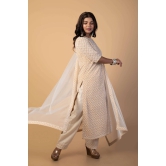  Dewdrop Beige Embroidered Kurta Set-M