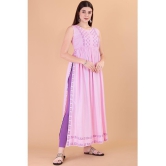 Glomee - Pink Viscose Women's Nayra Kurti ( Pack of 1 ) - None