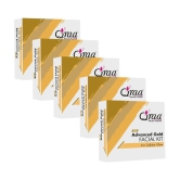 Qraa Gold Facial Kit 1 Time Use Facial Kit For All Skin Type Gold 5 ( Pack of 5 )