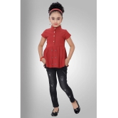 Arshia Fashions - Red Denim Girls Tunic With Jeans ( Pack of 1 ) - None