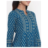 Kbz Turquoise Rayon Anarkali Kurti - S