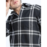 Ketch Cotton Blend Slim Fit Checks Full Sleeves Mens Casual Shirt - Black ( Pack of 1 ) - None