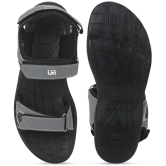 UrbanMark Men Comfortable Black Synthetic Floater Sandals - Grey - None