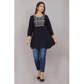 HIGHLIGHT FASHION EXPORT - Navy Blue Rayon Womens Flared Kurti ( Pack of 1 ) - None