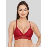 ILRASO - Maroon Lace Removable Padding Womens Bralette Bra ( Pack of 1 ) - None