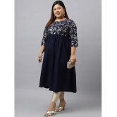 Janasya Crepe Printed Nayra Womens Kurti - Navy Blue ( Pack of 1 ) - None