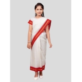 Aarika - White Silk Girls Saree ( Pack of 1 ) - None