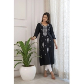 Kapadia Rayon Printed Straight Womens Kurti - Black ( Pack of 1 ) - None