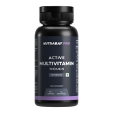 Nutrabay Pro Active Multivitamin for Women - 60 Tablets | Effective Doses of Iron, Vitamin A, B5, B6, C, D, E & K and Multiminerals | Immunity, Hair, Skin, & Bone Support