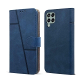 NBOX - Blue Artificial Leather Flip Cover Compatible For Samsung Galaxy M53 5G ( Pack of 1 ) - Blue