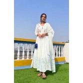 Off White Hand Block Printed Anarkali Set Off-White XXL