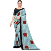 LEELAVATI - Light Blue Georgette Saree With Blouse Piece ( Pack of 1 ) - Light Blue