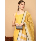 Yellow Dobby Kurta with pallazos dupatta set-L / Yellow