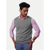 Mens Solid Grey Sleeveless Sweater