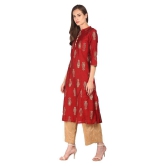 Anahi - Maroon Viscose Women's A-line Kurti ( Pack of 1 ) - S