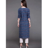 Antaran Cotton Printed Straight Womens Kurti - Blue ( Pack of 1 ) - None