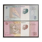 Hop n Shop - Angola 5 & 10 Kwanzas Set of 2 Gem UNC 2 Paper currency & Bank notes