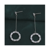 SILVER SHINE  Silver Plated Diamond Dangle Earring For Women Girl - Silver