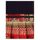 Girls Black & Red Printed Fit and Flare Dress - None