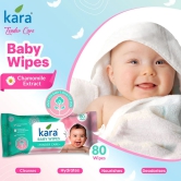 Kara Baby Wipes Pack of 3   (80 Pulls)