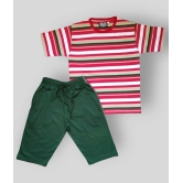 Neo Garments - Red Cotton Boys T-Shirt & Shorts ( Pack of 1 ) - None