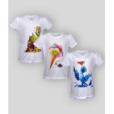 Sathiyas - Multicolor Cotton Blend Girls T-Shirt ( Pack of 3 ) - 4-5 Years