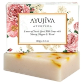 AYUJIVA AYURVEDA Goat Milk Soap With Honey,Mogra, Kesar(Jasmine) Kesar soap-100 g